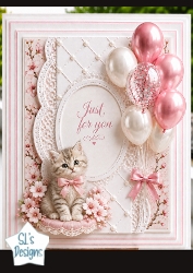 Pink Blossom Kitten Topper – Just for You