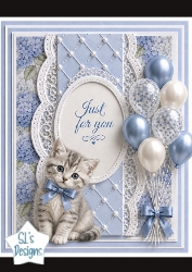 Blue Hydrangea Kitten Topper – Just for You