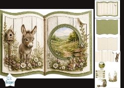 Rustic Meadow Animals Book-Style Card Kit