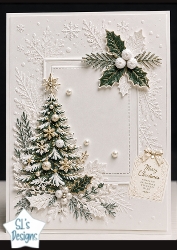 Luxury Christmas Tree Embossed Holiday Card Topper