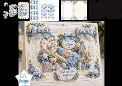 Welcome Baby Boy – Blue Dreams & Teddy Lace Card Kit