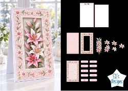 Elegant Pink & White Lily 3D Card Kit – Luxury Layered Floral Design for Any Occasion