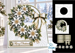 Elegant Edelweiss Christmas Wreath Card Kit with Sentiments