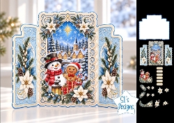 Snowman & Gingerbread Friend Christmas Card Kit with Edelweiss