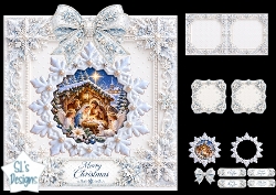 Elegant Nativity Scene Merry Christmas Snowflake Topper
