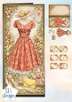 Vintage Floral Fashion Birthday Card Topper