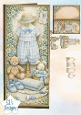 Vintage Baby Boy Outfit Card Topper & Blue Nursery Embellishment Kit