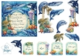 Ocean Birthday Card Topper with Whales, Dolphins, Turtles & Underwater Elements
