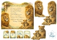 Savanna Lion Family Birthday Card Topper with Wildlife Elements