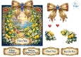 Luxury Lemon Blossom Coastal Sunset Topper with Gold Frame, Jewels & Sentiments