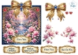 Luxury Magnolia River Sunset Topper with Gold Frame, Jewels, Bows & Sentiments