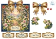 Luxury Garden Path Sunset Topper with Gold Frame, Jewels, Flowers & Sentiments