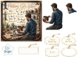 Pottery Studio Craft Topper with Girl at Wheel, Clay Tools, Tags & Inspirational Panels