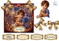 Luxury Boy & Teddy Bear Topper with Gold Frame, Jewels, Bows & Sentiments