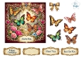 Luxury Butterfly & Floral Topper with Gold Frame, Jewels, Bows & Sentiments