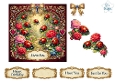Luxury Ladybug & Floral Topper with Gold Frame, Jewels, Bows & Sentiments