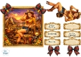 Western Cowgirl & Horse Sunset Card Topper Sheet with Sentiments & Embellishments