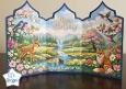 Spring Wildlife Waterfall Tri‑Panel Birthday Card Topper with Animals & Flowers