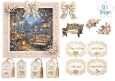 Vintage Night Garden Bench Card Topper Sheet with Lace Bows & Floral Tags
