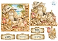 Luxury Tropical Fashion Card Topper – Chic Summer Outfit, Beach Accessories & Gold Details