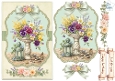 Vintage Floral Vase & Ribbon Birthday Card Topper
