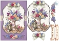 Vintage Rose & Lilac Vase Birthday Card Topper
