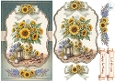 Vintage Sunflower Vase & Lantern Birthday Card Topper