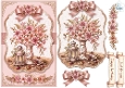 Vintage Pink Lily Vase & Lantern Birthday Card Topper