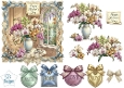 Elegant Orchid Mothers Day Topper with Window Scene, Lace Frame & Sentiment Badges