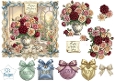 Luxury Rose Vase Mothers Day Topper with Lace Frame, Window Scene & Sentiment Badges