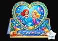 Cute Mermaid Heart Frame Topper with Coral Reef & Happy Day Banner
