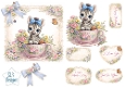 Cute Baby Zebra in Floral Teacup Topper with Tags & Sentiments