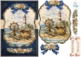 Nautical Lighthouse & Treasure Chest Card Topper with Seashell Ribbons and Maritime Embellishments