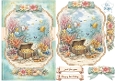 Underwater Treasure Chest Card Topper with Coral Reef, Fish and Ocean Embellishments