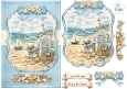 Coastal Chair & Lighthouse Card Topper with Seashell Ribbons and Seaside Embellishments