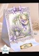 Lavender Garden Birthday Card Topper with Bows, Florals & Elegant Frame