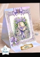 Lavender Garden Gate Birthday Card Topper with Bows & Vintage Florals 1