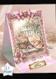 Vintage Pink Rose Garden Birthday Card Topper with Bows & Floral Frame