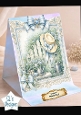 Blue Garden Gate Birthday Card Topper with Bows & Floral Frame