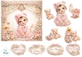 Pastel Vintage Baby Girl Topper Set – Lace, Teddy Bears & Floral Accents
