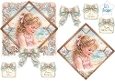 Vintage Seaside Girl Topper Set – Pastel Ocean Scene, Shells & Sentiment Tags 1