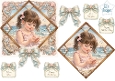 Pastel Seaside Girl Topper Set – Pink Coastal Frame, Shells & Sentiment Tags 3