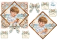 Vintage Seaside Child Topper Set – Blue Coastal Frame, Shells & Sentiment Tags 1