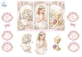 Pastel First Holy Communion Girl Topper – Floral Lace Religious Card Front with Sentiments