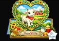 Cute Farm Baby Goat Heart Frame Topper – Sunflowers, Barn Scene & Rustic Country Card Fron