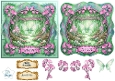 Enchanted Woodland Fairy Butterfly Card Topper – Pink Floral Frame & Magical Forest Scene 2