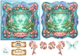 Enchanted Coral Ginkgo Butterfly Card Topper – Luxury Forest Scene with Pearls & Fantasy Glow 3