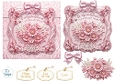Pink Floral Luxury Frame Card Topper – Elegant Bouquet & Satin Bow for Birthdays, Weddings & New Chapters