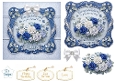 Blue Rose Luxury Frame Card Topper – Elegant Floral Design 