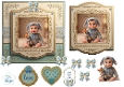 Baby Boy Blue Bunny Card Topper – Luxury Newborn Celebration with Gold Accents & Cute Forest Friend